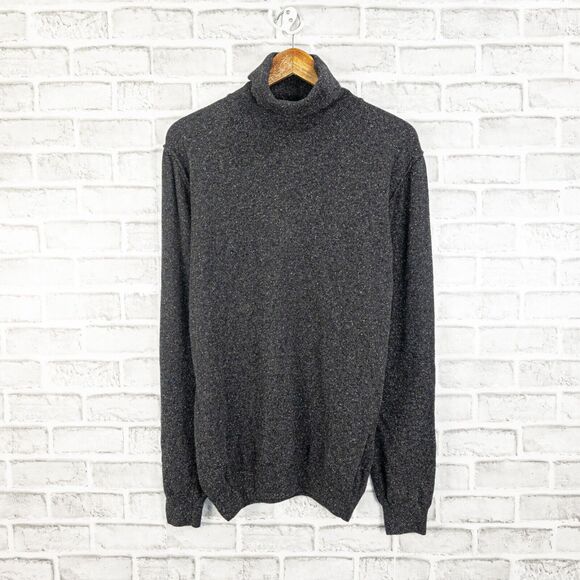 DANIELE ALESSANDRINI Homme Couture Men's 2XL Turtuleneck Sweater Gray knit - Picture 1 of 8